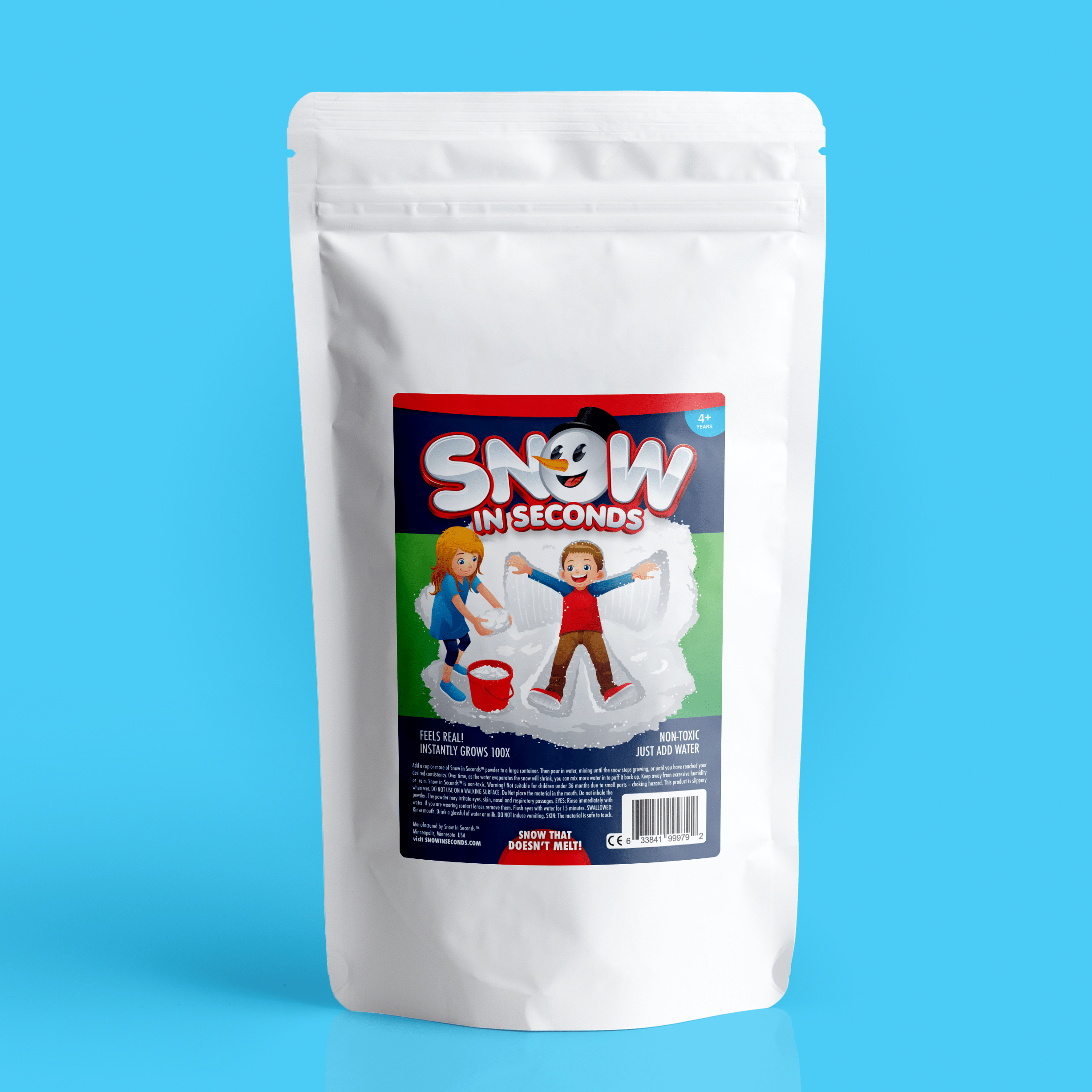 Jumbo Bag of Snow in Seconds