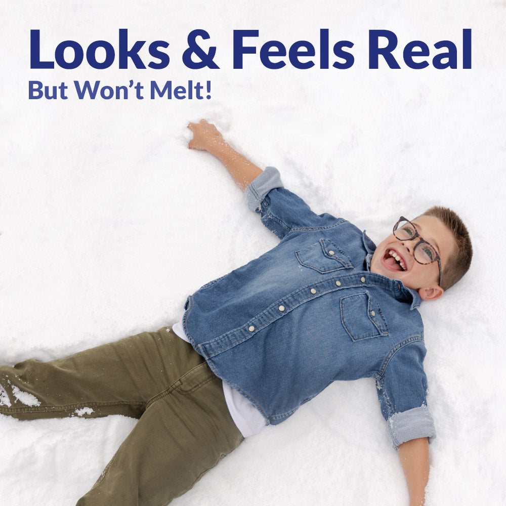 Boy doing Snow Angels in Snow in Seconds Snow